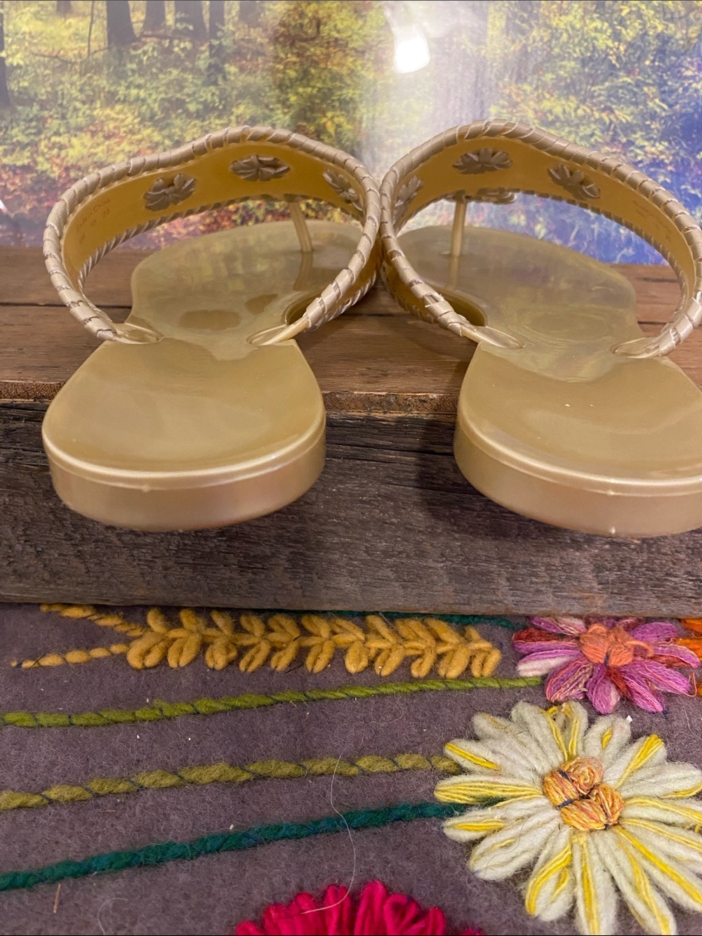 Jack Roger’s gold gel sandals.  Nice condition - Picture 5 of 5